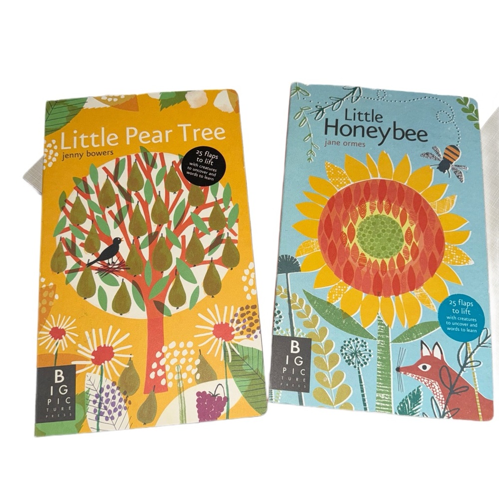 2 Flaps to Lift Books “Little Honeybee” & “Little Pear Tree” Excellent